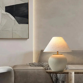 Tuscany white brass lamp side — ceramic fabric shade warm glow
