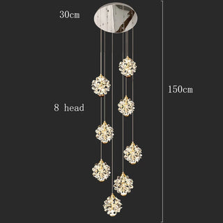 Modern Crystal Chandelier – Dimmable LED Pendant Light | Living Room Lighting