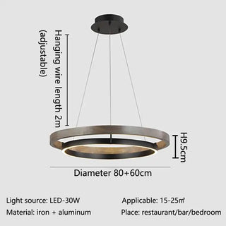 Modern Iron Chandelier – Minimalist LED Dining Room Lighting | Polished Fixture