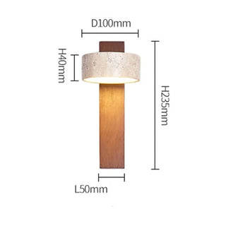 Ceramic Wall Light – Wabi-Sabi Lighting | Textured Marble & Wood Sconce