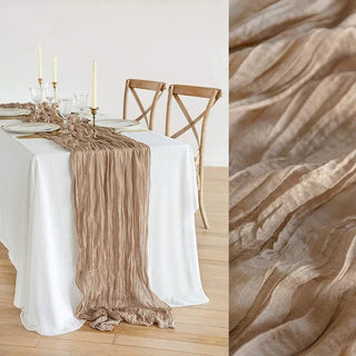gauze table runner semi sheer woven runner elegant dining decor close-up