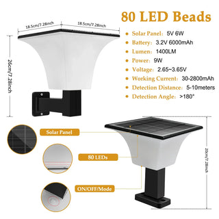 Outdoor Solar Lamp – Art Deco Waterproof Solar Garden Light with LED Battery