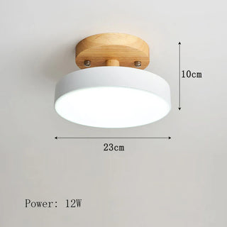 Nordic Wooden Ceiling Light – Scandinavian LED Surface Mount Lamp with Warm Wood Finish