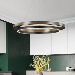 Modern Iron Chandelier – Minimalist LED Dining Room Lighting | Polished Fixture