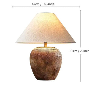 Ceramic Table Lamp – Japanese Style Lamp with Adjustable LED & Remote Control