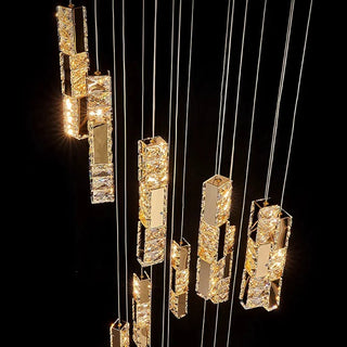 Lustre Moderne en Cristal – Suspension Élégante pour Salon avec Éclairage LED Intégré