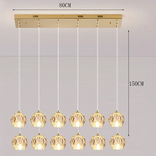 Modern Crystal Pendant Light – Elegant LED Ceiling Lamp for Living Room Illumination