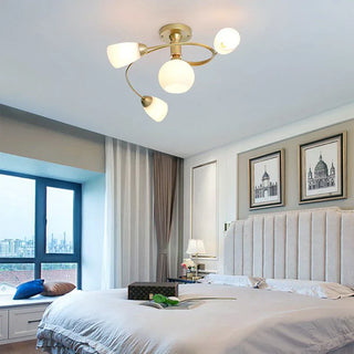 Modern Ceiling Light – Adjustable LED Fixture with Swivel Rings & Colorful Glass Shades