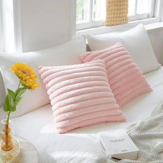 plush cushion covers soft pink woven polyester decorative pillow case 30x50 cm detail