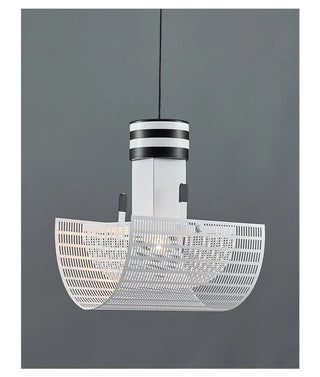 Black White Pendant Lamp – Modern LED Cord Light With Rotary Switch Control