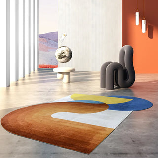 irregular carpet art italian luxury rug abstract woven non slip design close-up