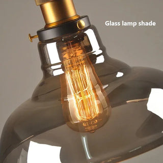Smoked Glass Pendant Light - Modern LED Aluminium Lamp for Living Rooms
