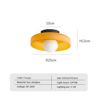 Vintage Ceiling Light – White Glass Entryway Lighting | Retro Lamp by Lumavera