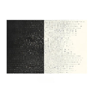 designer carpet rug modern black contrast abstract design tela nativa front view
