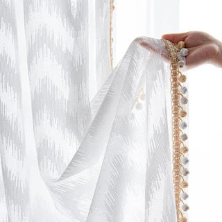 luxury white ripple sheer curtain grommet top fiamma neri front view