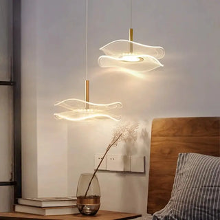 Modern LED Pendant Light – Scandinavian Gold Lampshade With Soft Ambient Lighting