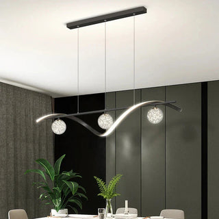 Minimalist Chandelier – Modern Pendant Light With Clear Glass & Iron Fixture