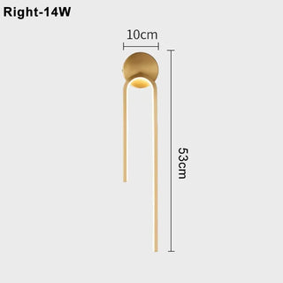 Modern Metal Wall Light – Sculptural LED Wall Sconce with Tapered Arm in Black or Gold