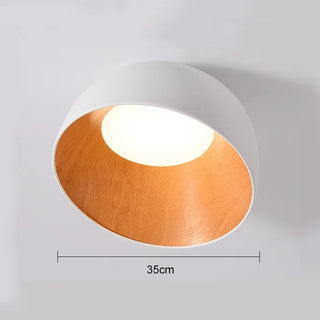 Modern Ceiling Light – Black Metal & Wood Dimmable LED Fixture by Lumavera