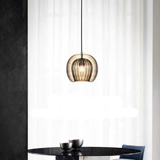 Painted Glass Pendant Light – Elegant Beehive Pendant Lamp with LED Lighting
