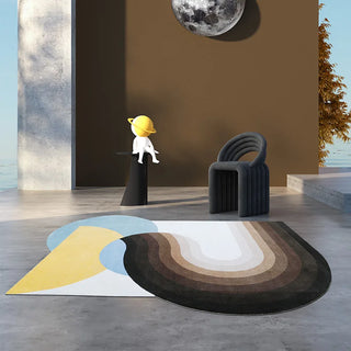irregular carpet art italian luxury rug abstract design non slip close-up