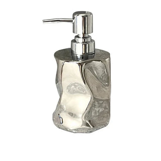 handcrafted ceramic lotion dispenser bathroom front view