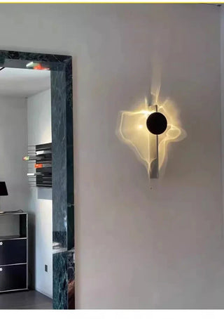 Stainless Steel Wall Light – Minimalist Bedroom Lamp with Built-In LED Module