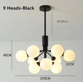 Modern Iron Chandelier | Frosted Glass Lighting with G9 Socket Lamp for Living Room