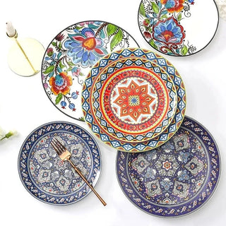 hand painted ceramic plates earthworks elegant porcelain plates luxury dining side view