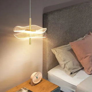 Modern LED Pendant Light – Scandinavian Gold Lampshade With Soft Ambient Lighting