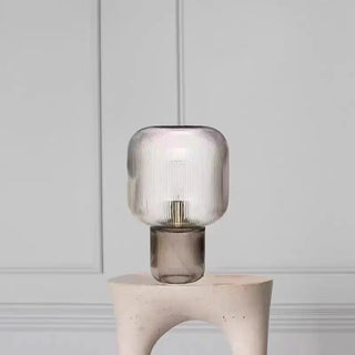Minimalist Glass Lamp – Chrome Finish Table Lamp for Bedroom & Office Lighting