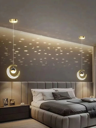 Moon Star Lamp – Hanging Pendant Light for Magical Home Decor & Soft Ambient Lighting