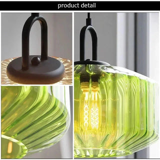 Vintage Pendant Light – Textured Glass Lamp | Retro Style Pendant With Warm Ambient Light