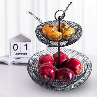 Wrought iron tiered fruit stand