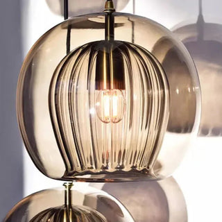 Painted Glass Pendant Light – Elegant Beehive Pendant Lamp with LED Lighting
