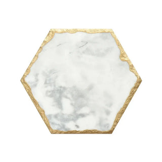 gold edge marble tray earthworks handcrafted european marble serving tray eco-friendly stone angle view