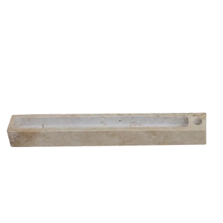 travertine incense holder earthworks handcrafted stone burner minimalist tray side view