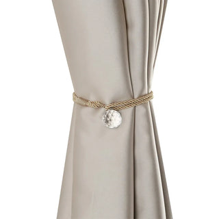 crystal curtain tieback gold polyester holdback fiamma neri side view