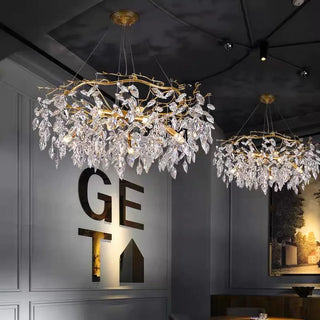 Modern Crystal Chandelier – Luxury Cut Crystal Pendant with Dimmable LED Lighting