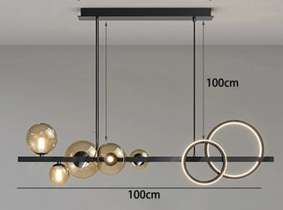 Contemporary Pendant Light – Alloy Cord Suspension Lamp with Remote Control