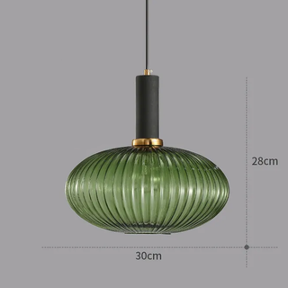 Colorful Suspension Light – Glass Pendant Lamp with Adjustable Height & Gold Base Canopy