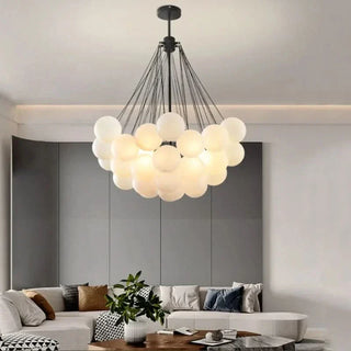 LED Pendant Light – Modern Chandelier with Glass Balls | Adjustable Height