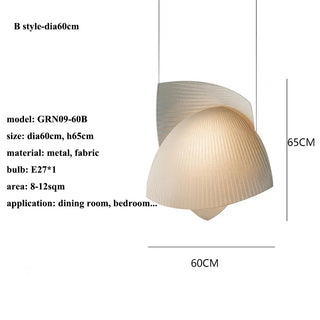 LED Fabric Pendant Light – Modern White Fabric Lampshade | Living Room Lighting