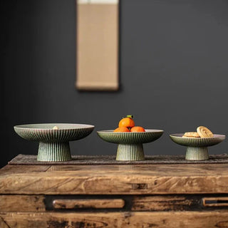 vintage ceramic bowl earthworks handcrafted porcelain serving dish earth tone display set view