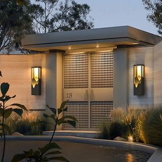 Modern Garden Wall Light – Outdoor Wall Sconce with Mountain Landscape Design