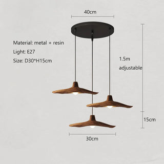 Resin Pendant Light – Wabi-Sabi Wood-Look Pendant with Adjustable Cable