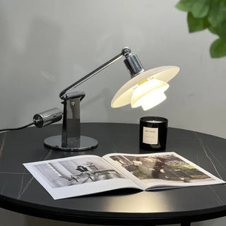 Vintage Table Lamp – Glass & Steel With Soft Light Diffuser | Classic Gold Finish