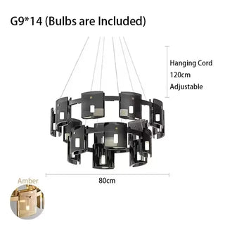 Modern Glass Pendant Light – Square Pendant Light with Clear Glass Shade & Iron Frame