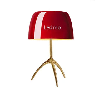 Colored Glass Desk Lamp – Modern Tripod LED Reading Lamp with Iron Frame
