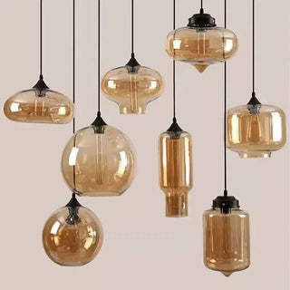 Amber Glass Pendant Lamp – Nordic Pendant Light With Warm Ambient Lighting